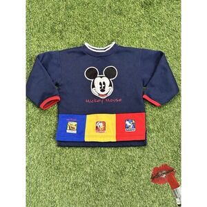 Vintage Mickey Mouse Crewneck 4T Toddler Blue Pull Over Sweater Disney Pluto